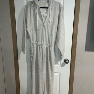 Gray Hooded Jumpsuit